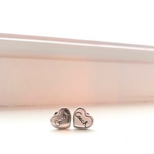 COACH | sterling silver heart stud earrings